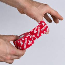GYMPACK 32 pezzi - Nastro Thumb Hookgrip WORKOUT stretto - lunghezza 7 m (rosso)