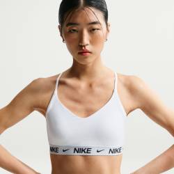 Dámská podprsenka Nike Indy s lehkou oporou - bílá/šedá