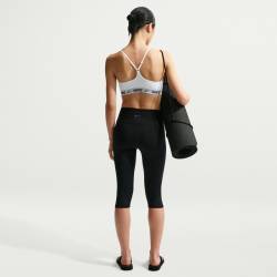 Dámská podprsenka Nike Indy s lehkou oporou - bílá/šedá