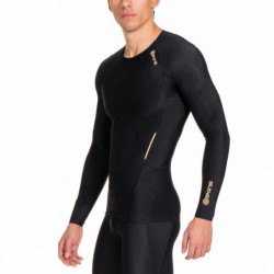 Man compression T-Shirt long sleeve A400 Gold