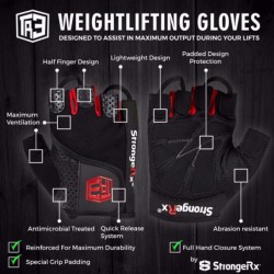 StrongerRx TR3 Weightlifting Gloves / Black